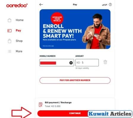 Ooredoo Quick Pay Kuwait For Prepaid Lines